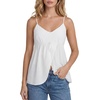 image:imageLYANER Womens Spaghetti Straps Sleeveless Split Front Smocked Y2k Babydoll Cami TopsWhite