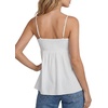 image:imageLYANER Womens Spaghetti Straps Sleeveless Split Front Smocked Y2k Babydoll Cami TopsWhite