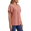 image:imageLYANER Womens Swiss Dots Pleated Tunic TopsDark Pink