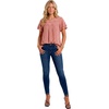 image:imageLYANER Womens Swiss Dots Pleated Tunic TopsDark Pink