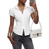 image:imageLYANER Womens Collared V Neck Y2k BlouseWhite