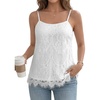 image:imageLYANER Womens Floral Lace Double Layered Cami TopsWhite