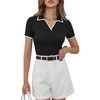 image:imageLYANER Womens Ribbed Knit V Neck Dressy BlouseBlack