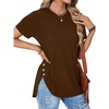 image:imageLYANER Womens Side Split Casual TShirtsDark Brown