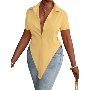 image:imageLYANER Womens Collar V Neck Y2k TopsLight Yellow