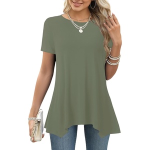 image:imageLYANER Womens Crewneck Casual Tunic TopsArmy Green