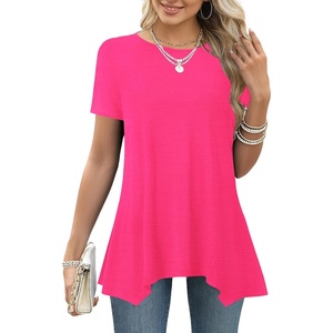 image:imageLYANER Womens Crewneck Casual Tunic TopsRose Red