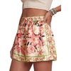 image:imageLYANER Womens Floral Print Silky Satin ShortsBeige