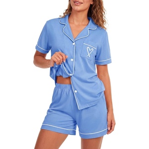 image:imageLYANER Womens Heart Print Pajamas SetsAzure