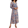 image:imageLYANER Womens Boho Tie Waist Casual Long DressBlue