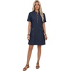 image:imageLYANER Womens Button Up Short Sleeve Casual Denim DressDark Blue