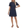 image:imageLYANER Womens Button Up Short Sleeve Casual Denim DressDark Blue