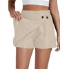image:imageLYANER Womens Casual Wrap Asymmetrical Hem Pocket Skorts High Waisted Cargo Skirts ShortsKhaki