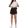 image:imageLYANER Womens Casual Wrap Asymmetrical Hem Pocket Skorts High Waisted Cargo Skirts ShortsSolid Black