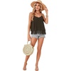 image:imageLYANER Womens Chiffon Lace Trim Sexy Cami ShirtsArmy Green
