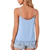 image:imageLYANER Womens Chiffon Lace Trim Sexy Cami ShirtsAzure
