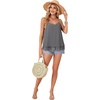 image:imageLYANER Womens Chiffon Lace Trim Sexy Cami ShirtsDark Grey