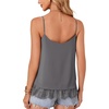 image:imageLYANER Womens Chiffon Lace Trim Sexy Cami ShirtsDark Grey