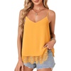 image:imageLYANER Womens Chiffon Lace Trim Sexy Cami ShirtsGinger