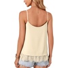 image:imageLYANER Womens Chiffon Lace Trim Sexy Cami ShirtsLight Apricot