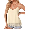 image:imageLYANER Womens Chiffon Lace Trim Sexy Cami ShirtsLight Apricot