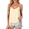 image:imageLYANER Womens Chiffon Lace Trim Sexy Cami ShirtsLight Apricot