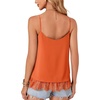 image:imageLYANER Womens Chiffon Lace Trim Sexy Cami ShirtsOrange