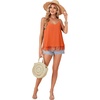 image:imageLYANER Womens Chiffon Lace Trim Sexy Cami ShirtsOrange