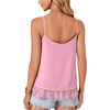image:imageLYANER Womens Chiffon Lace Trim Sexy Cami ShirtsPink