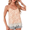 image:imageLYANER Womens Chiffon Lace Trim Sexy Cami ShirtsRed Flower