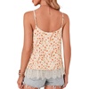 image:imageLYANER Womens Chiffon Lace Trim Sexy Cami ShirtsRed Flower