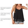 image:imageLYANER Womens Chiffon Lace Trim Sexy Cami ShirtsSolid Black