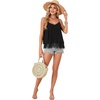image:imageLYANER Womens Chiffon Lace Trim Sexy Cami ShirtsSolid Black