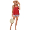 image:imageLYANER Womens Chiffon Lace Trim Sexy Cami ShirtsSolid Red