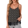 image:imageLYANER Womens Chiffon Lace Trim Sexy Cami ShirtsWhite Floral