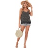 image:imageLYANER Womens Chiffon Lace Trim Sexy Cami ShirtsWhite Floral