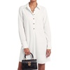 image:imageLYANER Womens Cotton Collared V Neck Casual Mini DressWhite