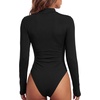 image:imageLYANER Womens Cutout Front Sexy BodysuitsBlack