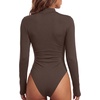 image:imageLYANER Womens Cutout Front Sexy BodysuitsBrown