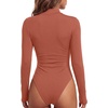 image:imageLYANER Womens Cutout Front Sexy BodysuitsCaramel