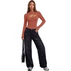 image:imageLYANER Womens Cutout Front Sexy BodysuitsCaramel