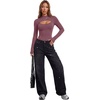 image:imageLYANER Womens Cutout Front Sexy BodysuitsDark Red