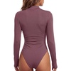 image:imageLYANER Womens Cutout Front Sexy BodysuitsDark Red
