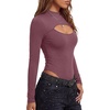 image:imageLYANER Womens Cutout Front Sexy BodysuitsDark Red