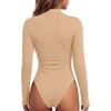 image:imageLYANER Womens Cutout Front Sexy BodysuitsKhaki