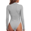 image:imageLYANER Womens Cutout Front Sexy BodysuitsLight Gray