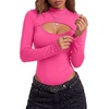 image:imageLYANER Womens Cutout Front Sexy BodysuitsRose