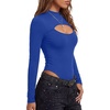 image:imageLYANER Womens Cutout Front Sexy BodysuitsRoyal Blue