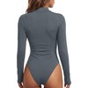image:imageLYANER Womens Cutout Front Sexy BodysuitsWinter Gray