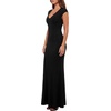 image:imageLYANER Womens Deep V Neck Cap Sleeve Long DressBlack